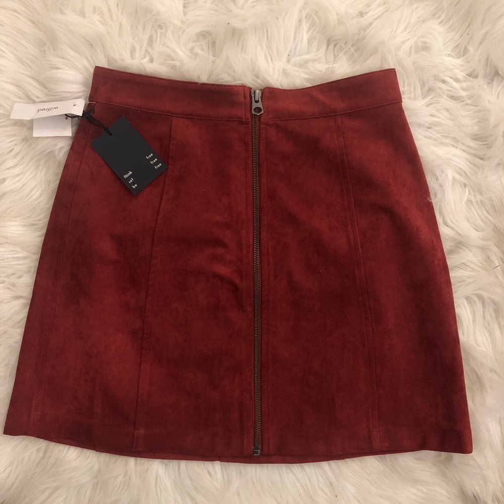 Red Suede Miniskirt